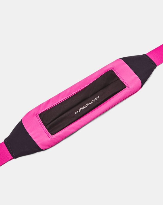Cangurera tipo cinturón para correr UA Flex Speedpocket, Pink, pdpMainDesktop image number 1